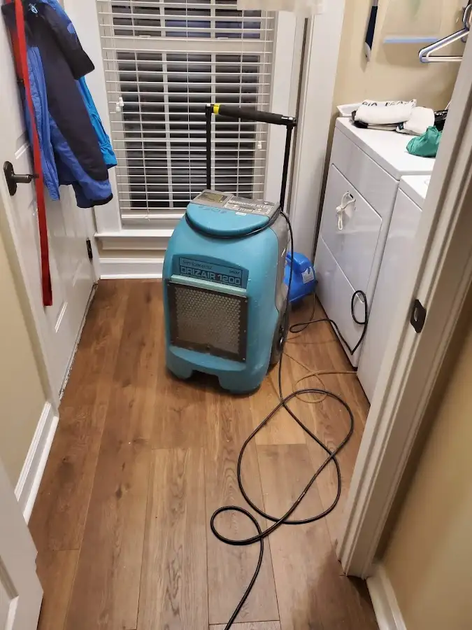 Commercial dehumidifier deployed for Flood Damage Cleanup in Red Bank